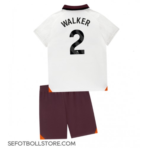 Manchester City Kyle Walker #2 Replika babykläder Bortaställ Barn 2023-24 Kortärmad (+ korta byxor)